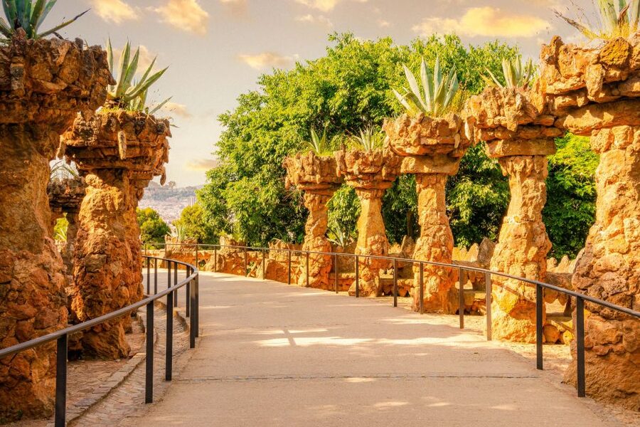 Barcelona: Gaudí’s Park Güell Tour with Fast-Track Ticket - The Mediterranean Terrace and Barcelona views